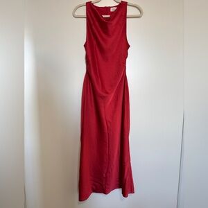 Aritzia Wilfred ‘Portrait’ Cowl Neck Midi Dress Barberry Red - Size 6